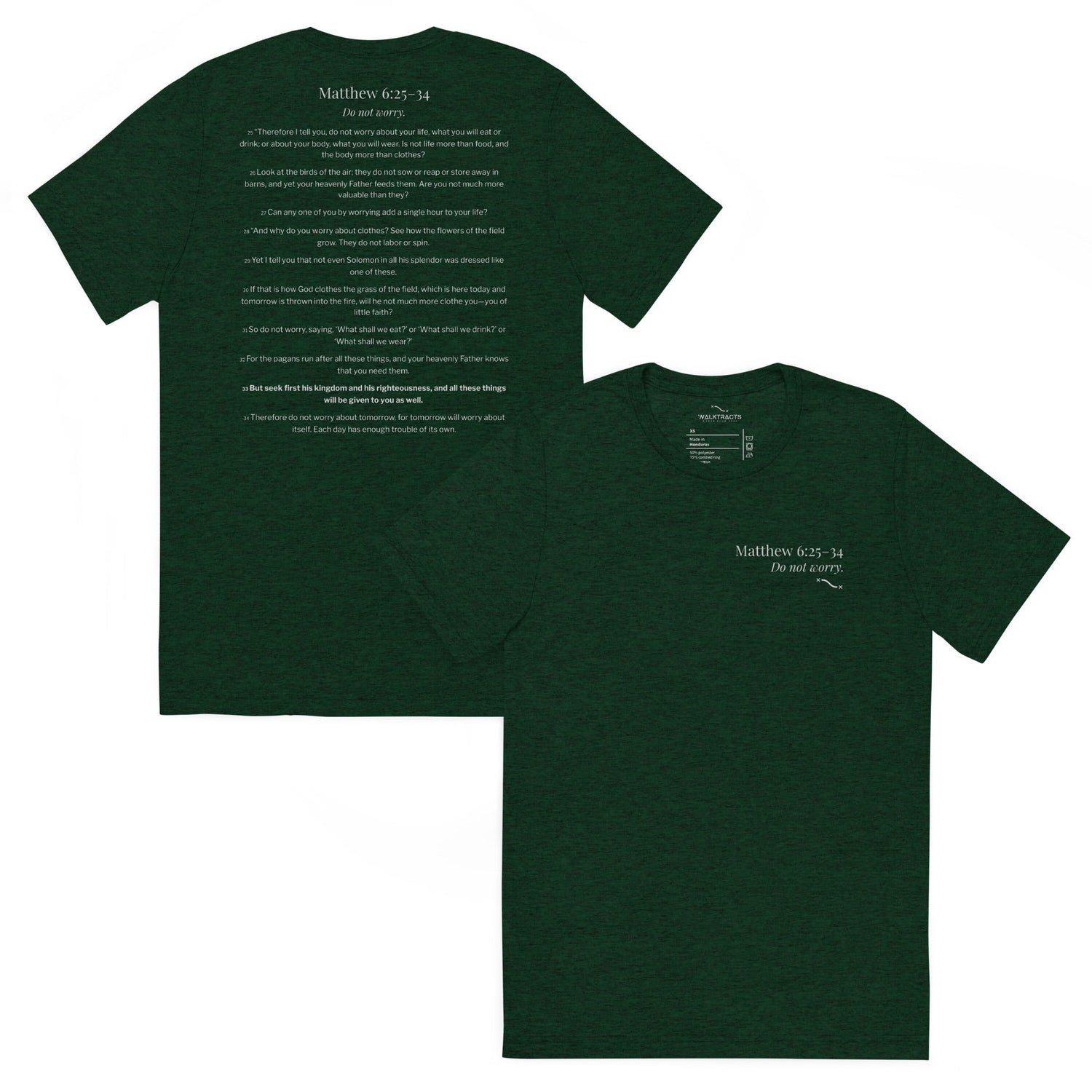 Christian, faith-based t-shirt with printed bible verses