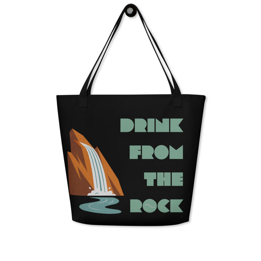 Christian tote bag inspired by Exodus 17:6 and 1 Corinthians 10:2-4