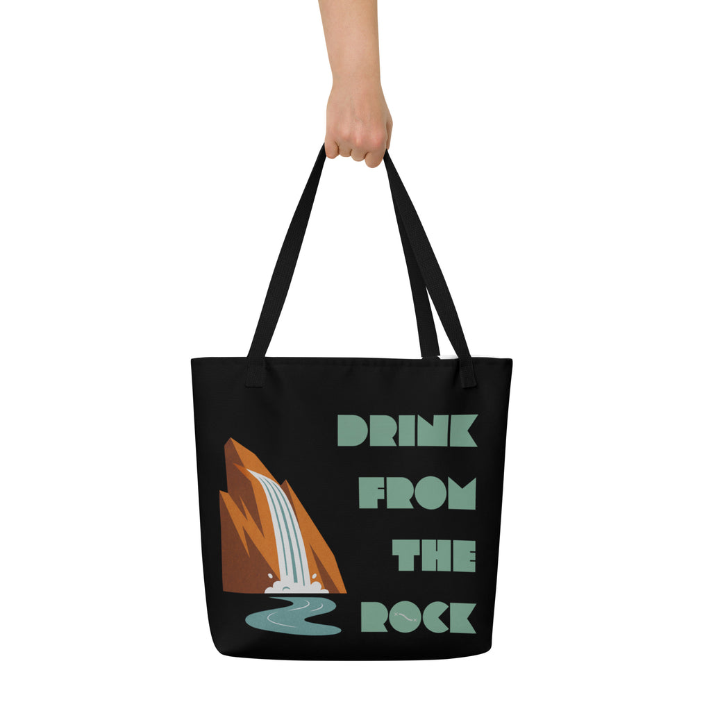 Christian tote bag inspired by Exodus 17:6 and 1 Corinthians 10:2-4