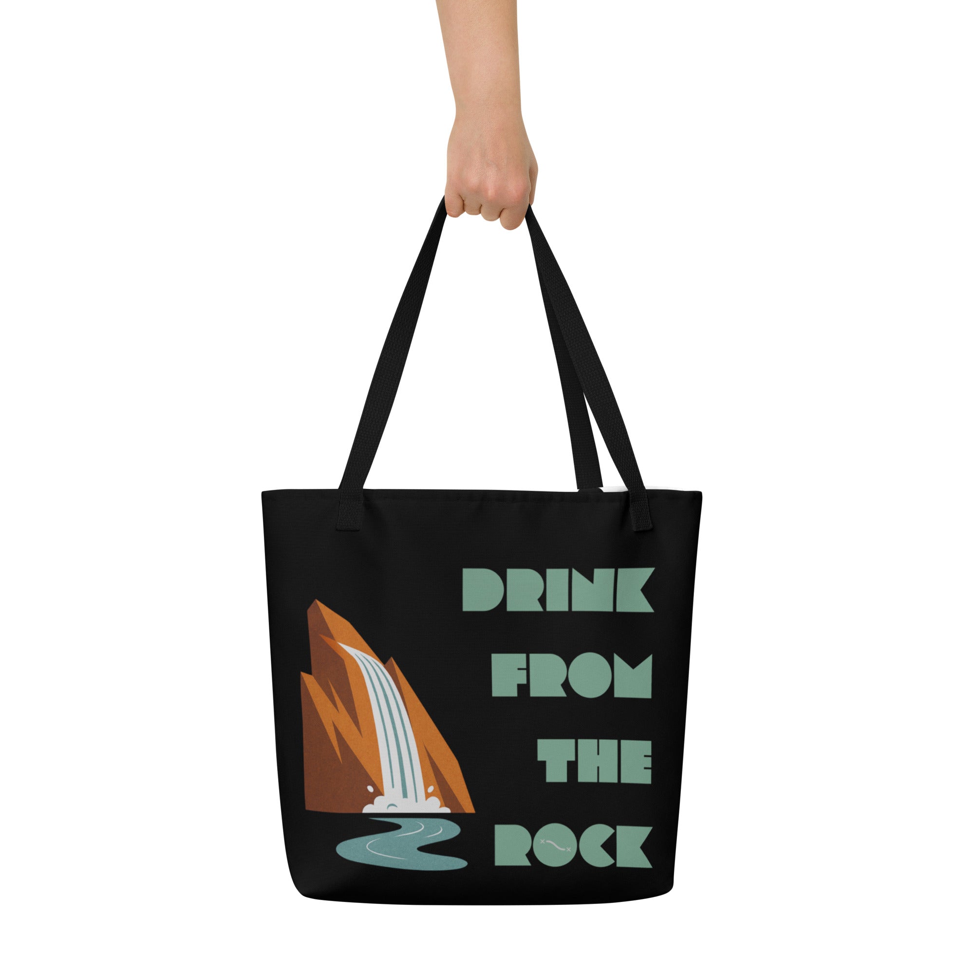 Christian tote bag inspired by Exodus 17:6 and 1 Corinthians 10:2-4