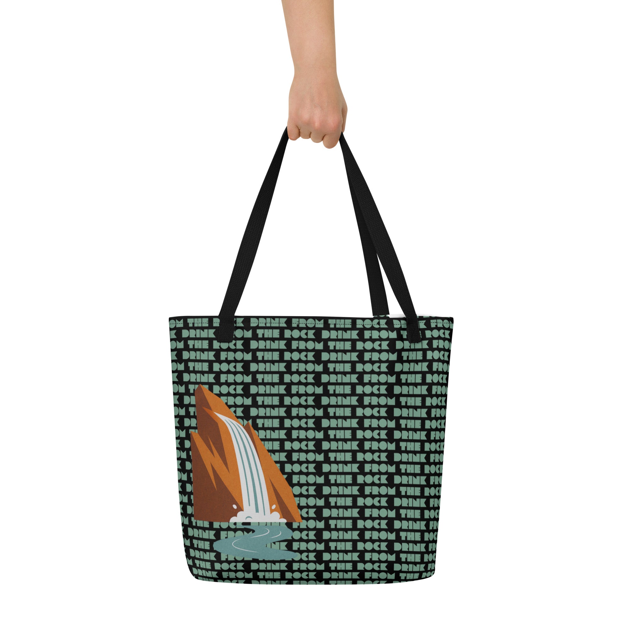 Christian tote bag inspired by Exodus 17:6 and 1 Corinthians 10:2-4