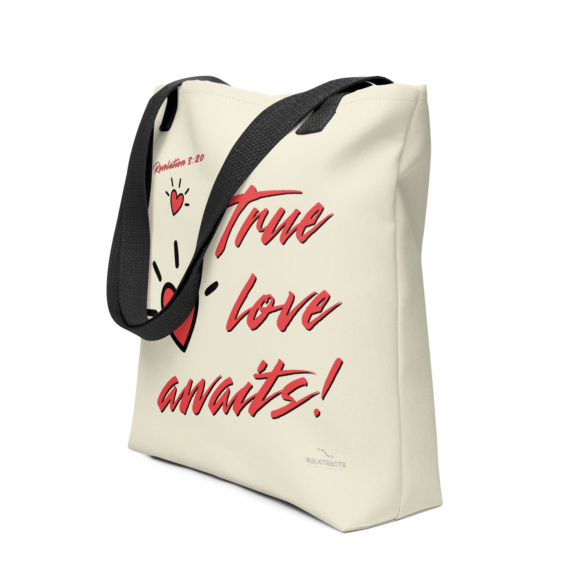 Revelation 3:20 Tote True Love Awaits Black Handle