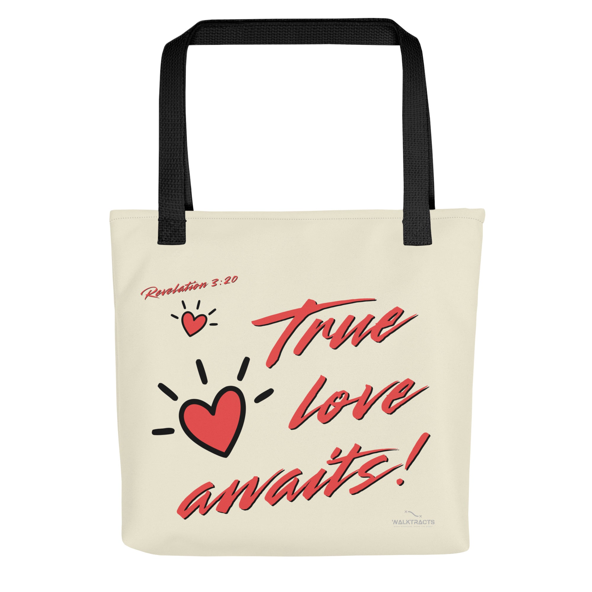 Revelation 3:20 Tote True Love Awaits Black Handle