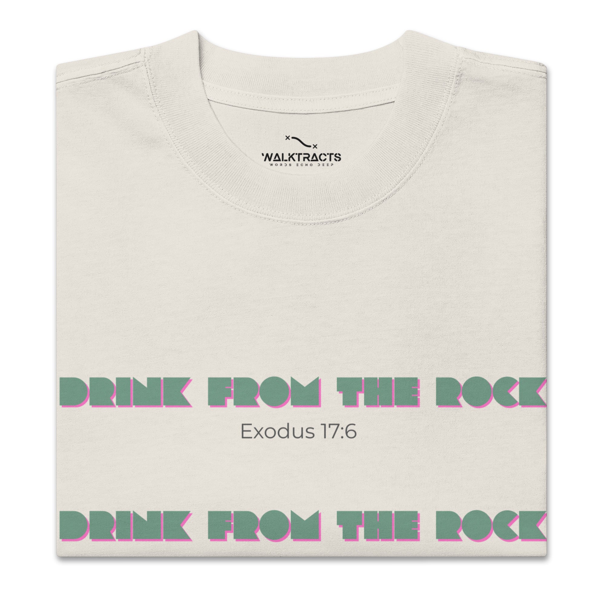 Drink from the Rock T-shirt [Oversized] - Faded Bone – Walktracts