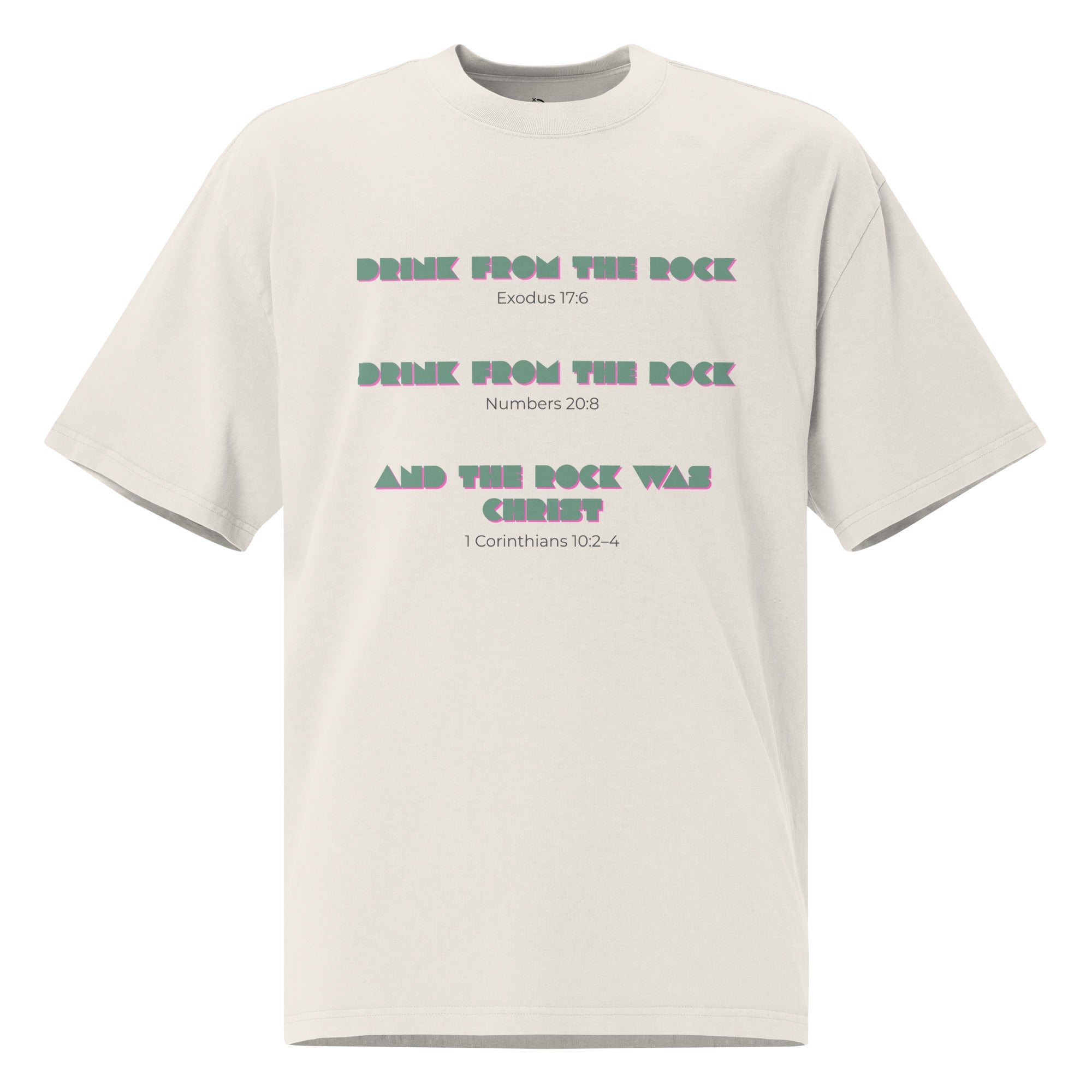 Drink from the Rock T-shirt [Oversized] - Faded Bone – Walktracts