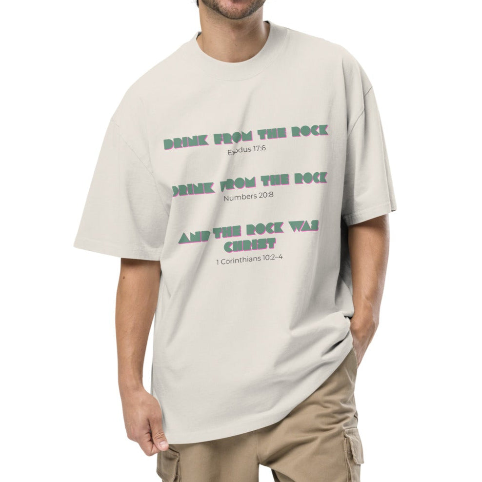 Drink from the Rock T-shirt [Oversized] - Faded Bone – Walktracts