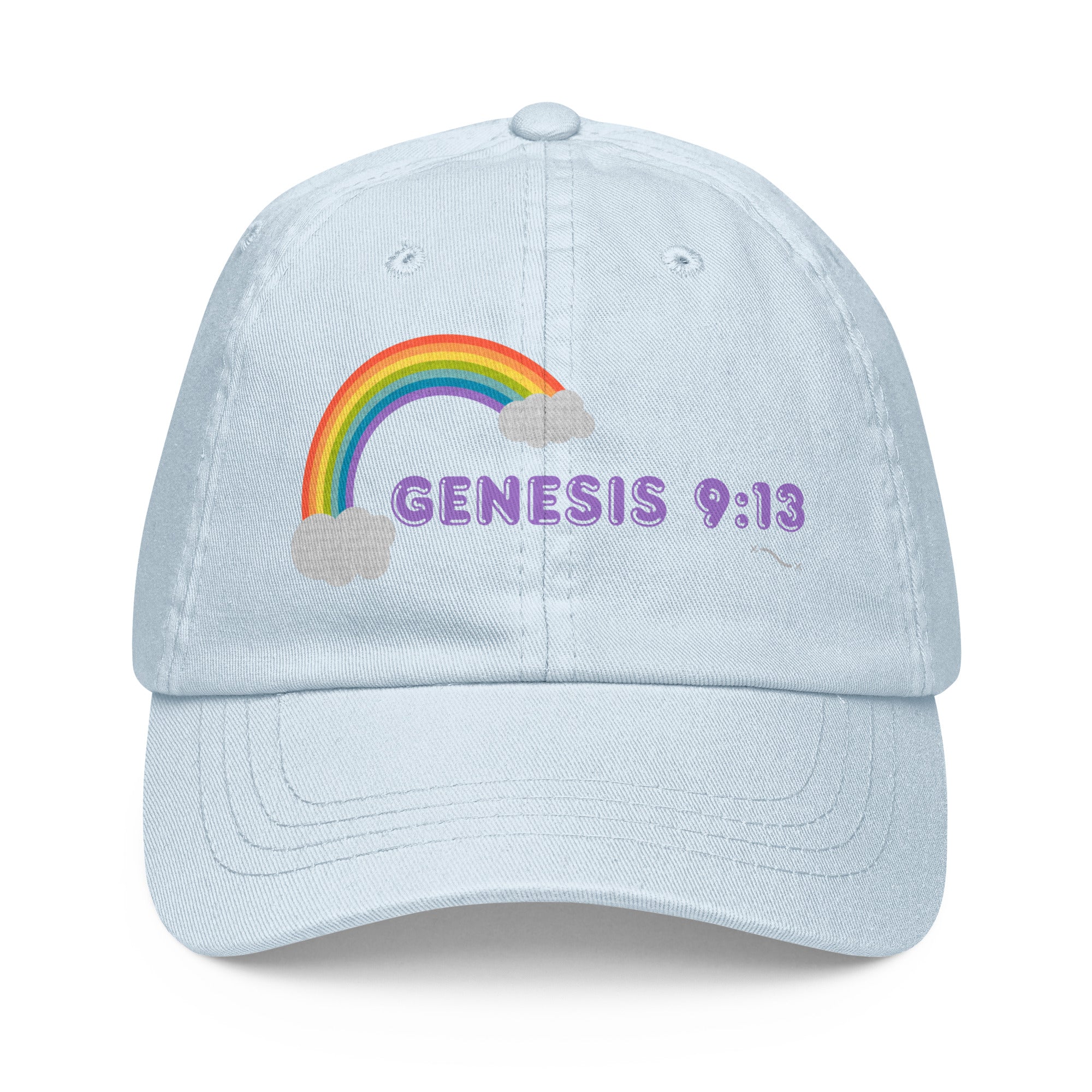 Genesis 9:13 Covenant Rainbow Cap Pastel Blue