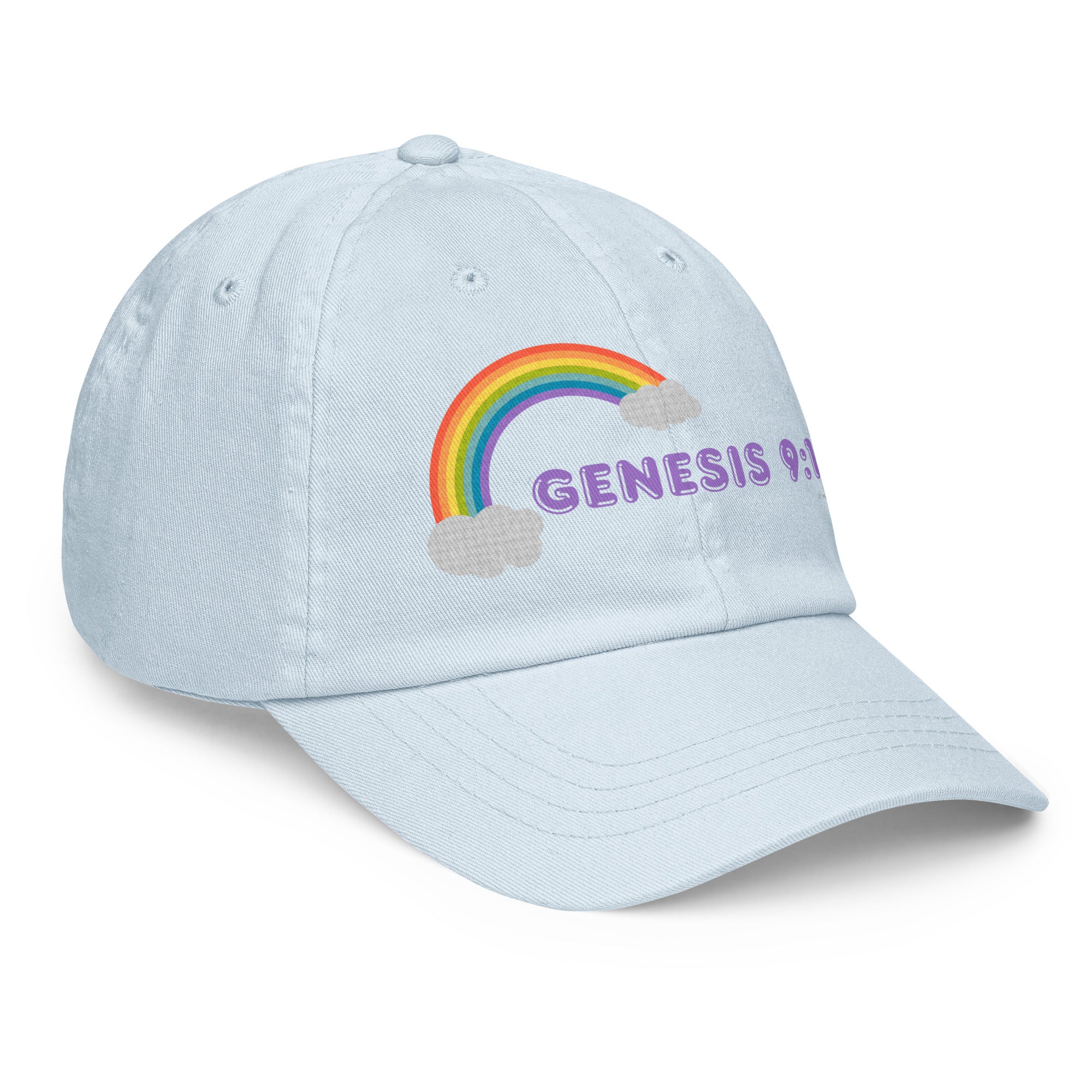 Genesis 9:13 Covenant Rainbow Cap Pastel Blue