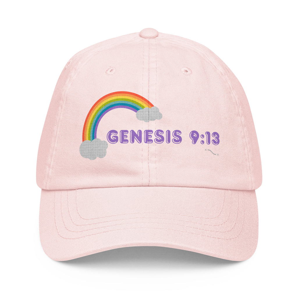Genesis 9:13 Covenant Rainbow Cap Pastel Pink