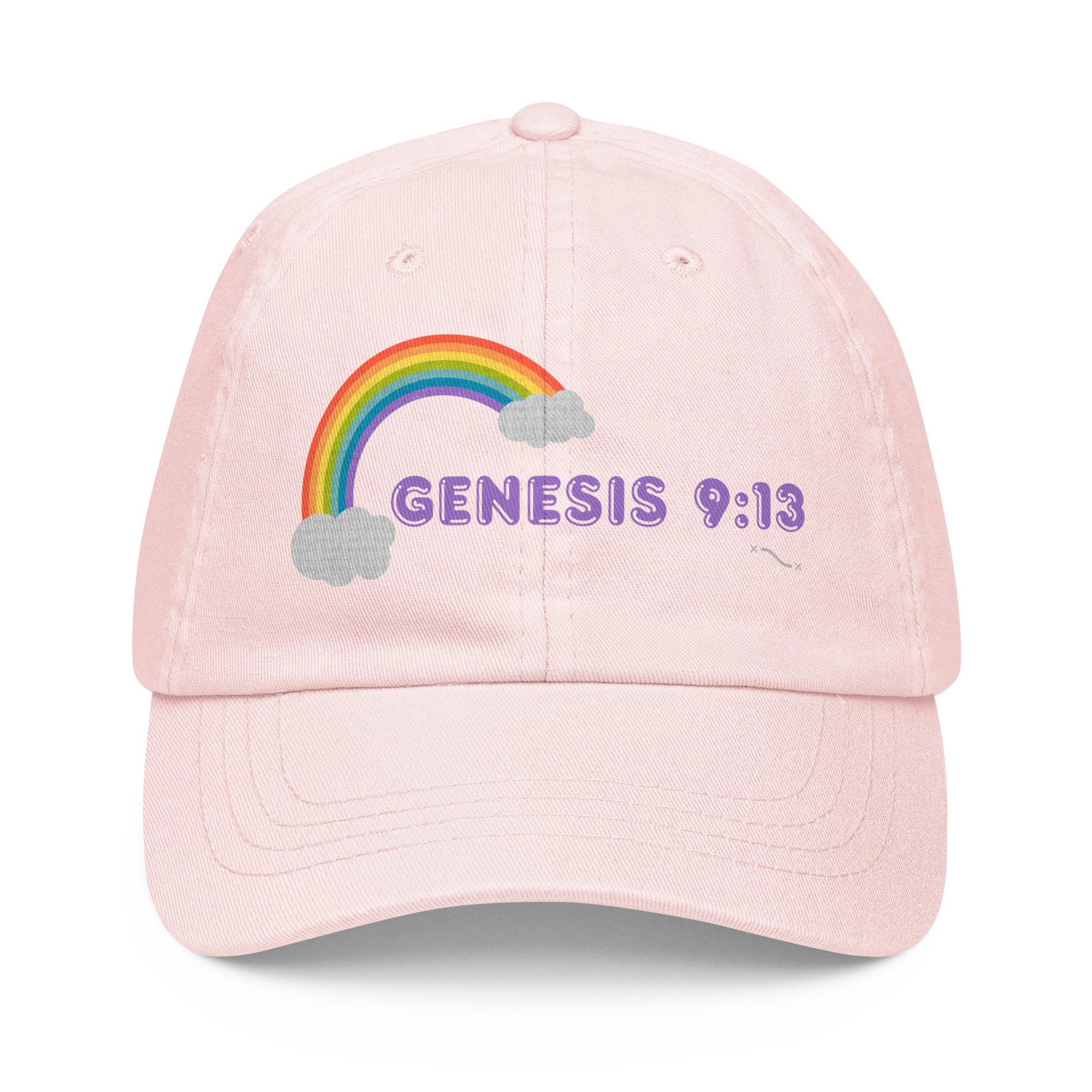 Genesis 9:13 Covenant Rainbow Cap Pastel Pink
