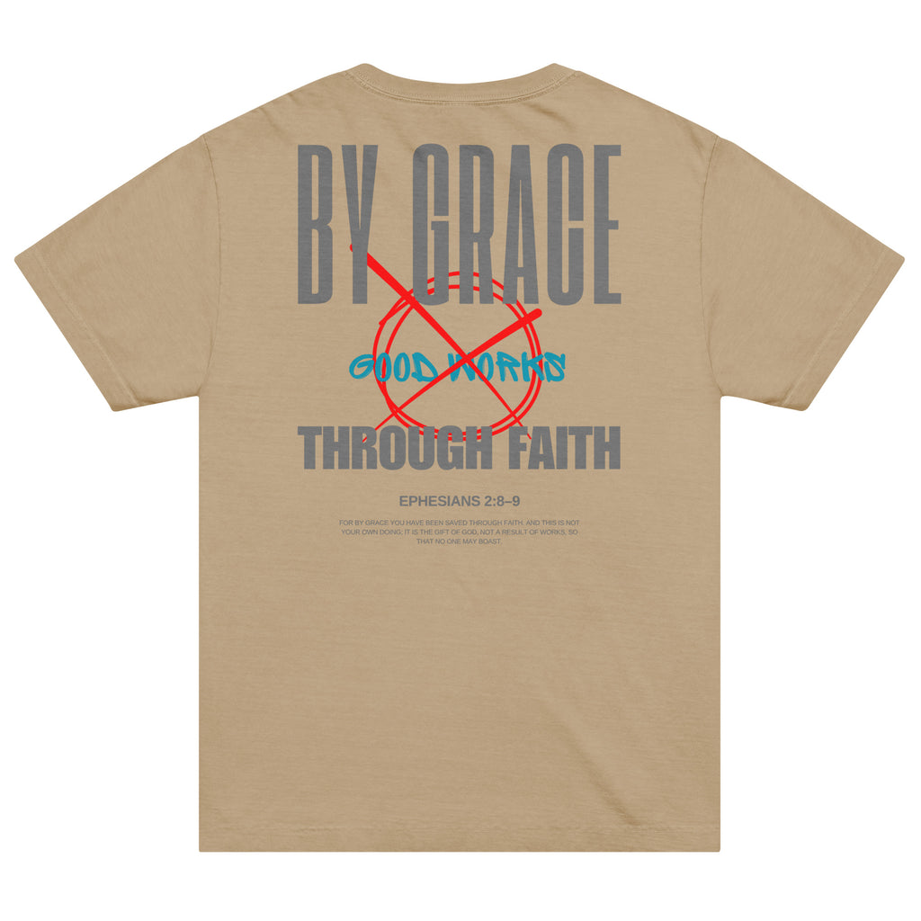 Ephesians 2 t-shirt By Grace Through Faith Not Good Works Unisex Khaki
