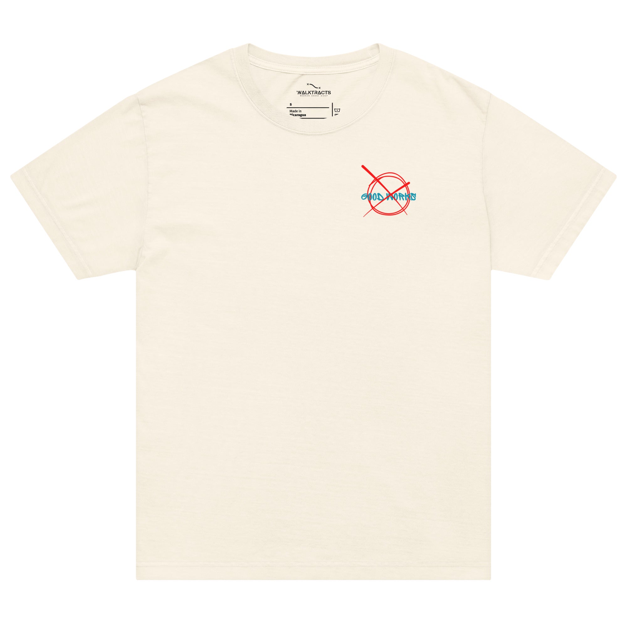 Ephesians 2 t-shirt By Grace Through Faith Not Good Works Unisex Vintage White Front