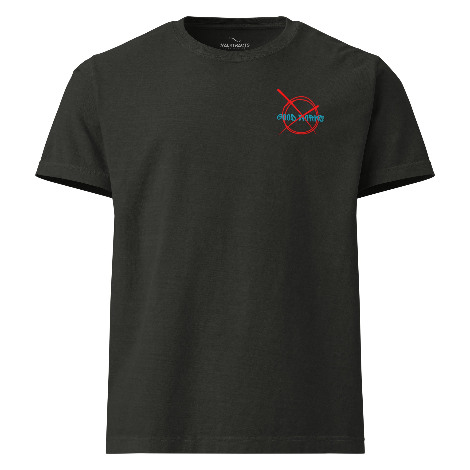 Ephesians 2 t-shirt By Grace Through Faith Not Good Works Unisex Black Front
