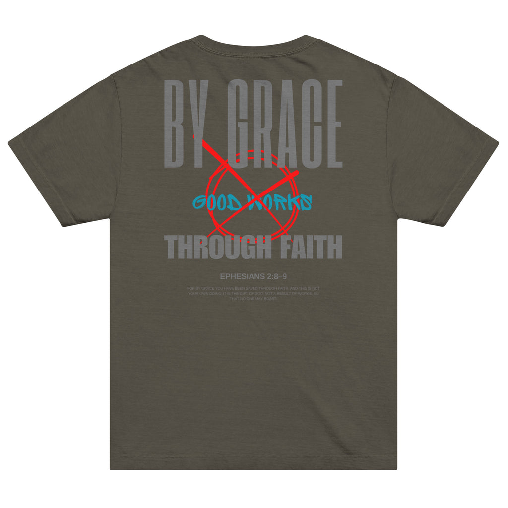 Ephesians 2 t-shirt By Grace Through Faith Unisex Washed Gray