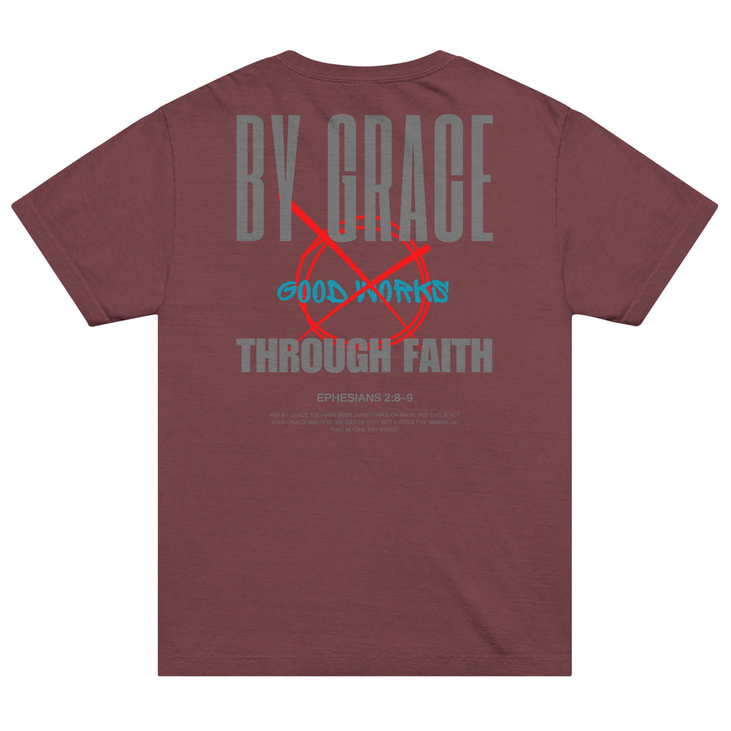 Ephesians 2 t-shirt By Grace Through Faith Unisex Washed Maroon