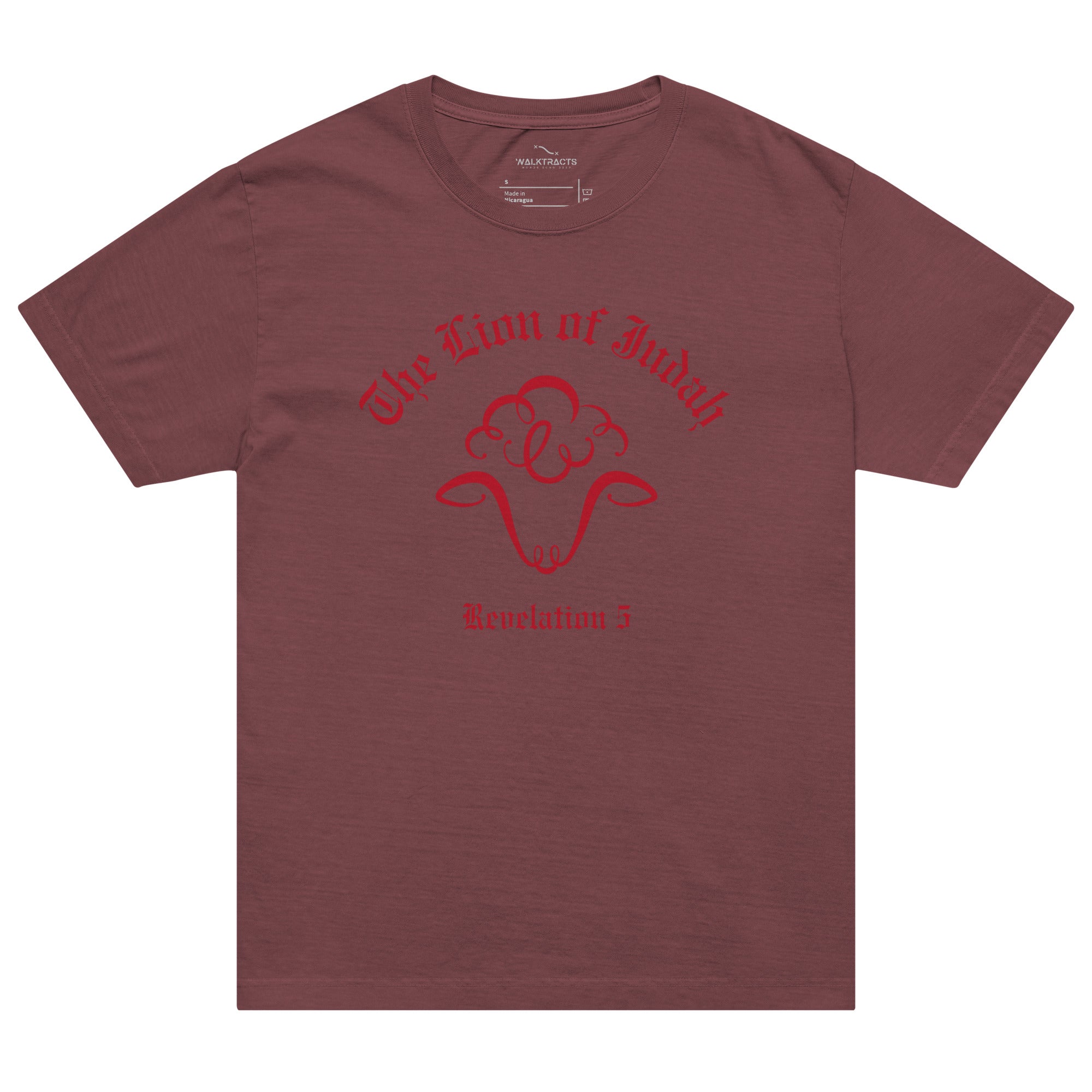 Lion of Judah Revelation 5 T-shirt Maroon