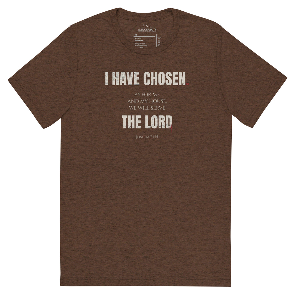 Joshua 24:15 Vintage Fit T-shirt Brown | As for me and house, we will serve the Lord