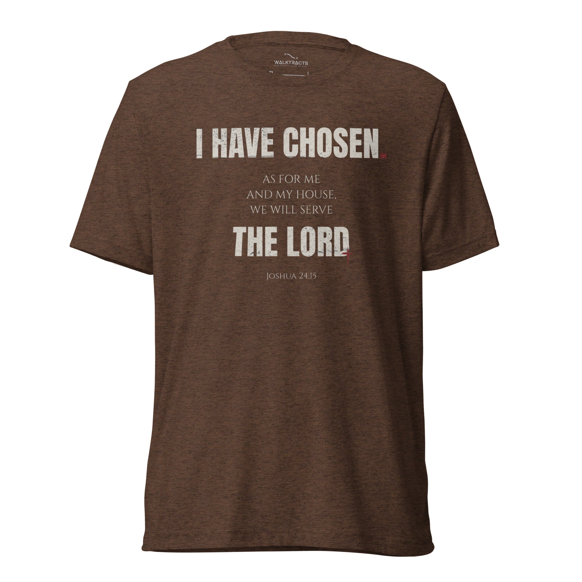 Joshua 24:15 Vintage Fit T-shirt Brown | As for me and house, we will serve the Lord