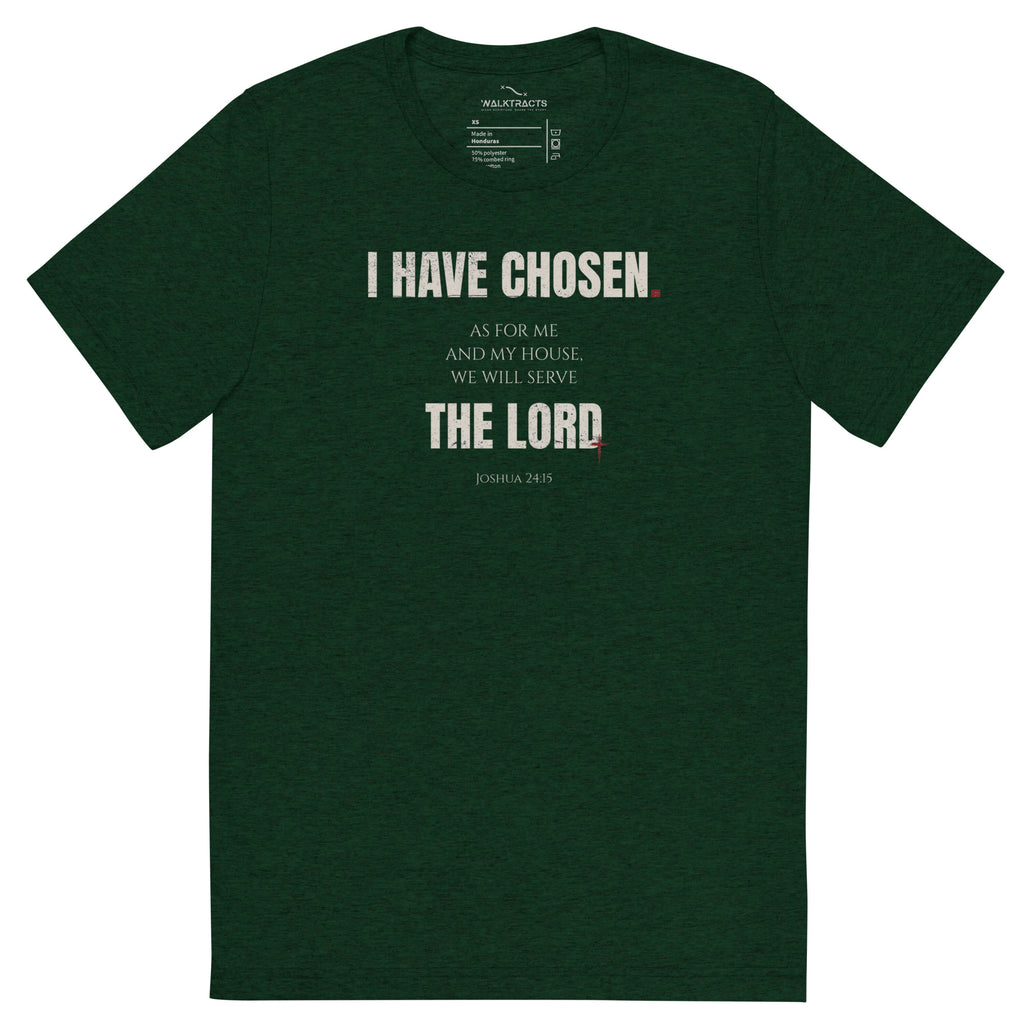 Joshua 24:15 Vintage Fit T-shirt Emerald Green | As for me and house, we will serve the Lord