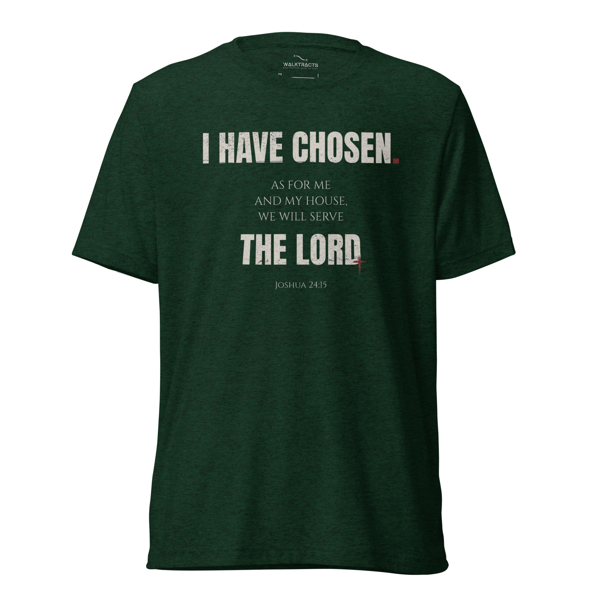 Joshua 24:15 Vintage Fit T-shirt Emerald Green | As for me and house, we will serve the Lord