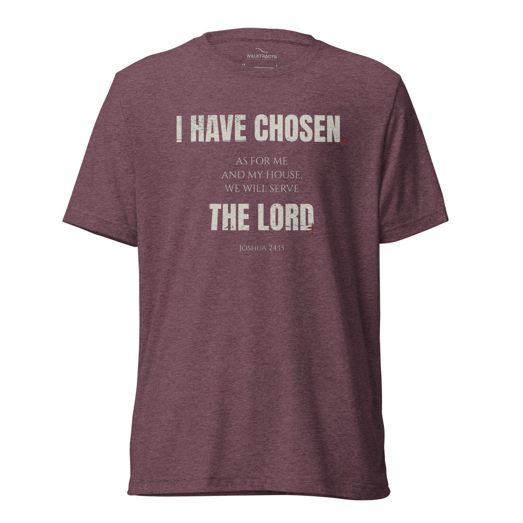 Joshua 24:15 Vintage Fit T-shirt Maroon | As for me and house, we will serve the Lord