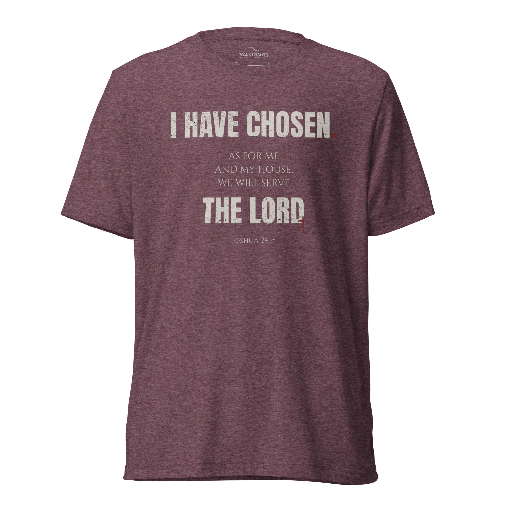 Joshua 24:15 Vintage Fit T-shirt Maroon | As for me and house, we will serve the Lord
