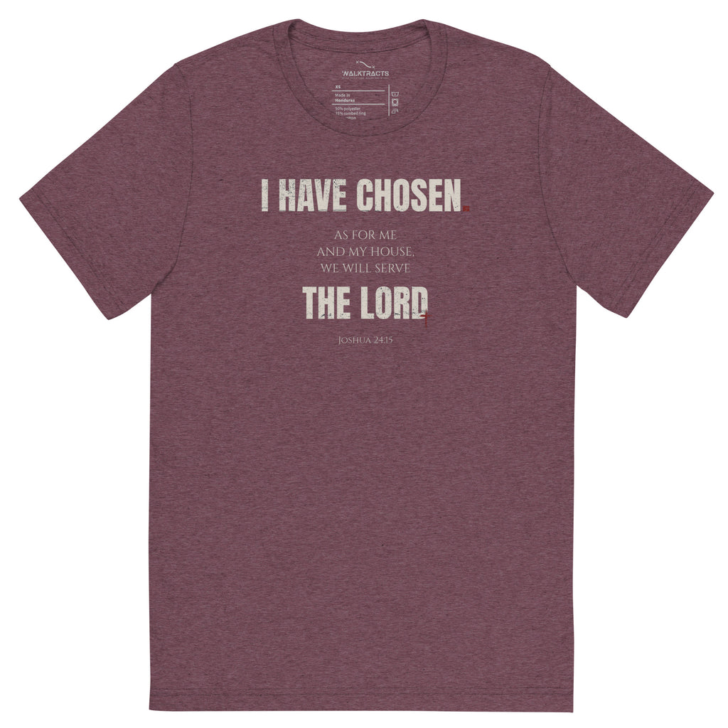 Joshua 24:15 Vintage Fit T-shirt Maroon | As for me and house, we will serve the Lord