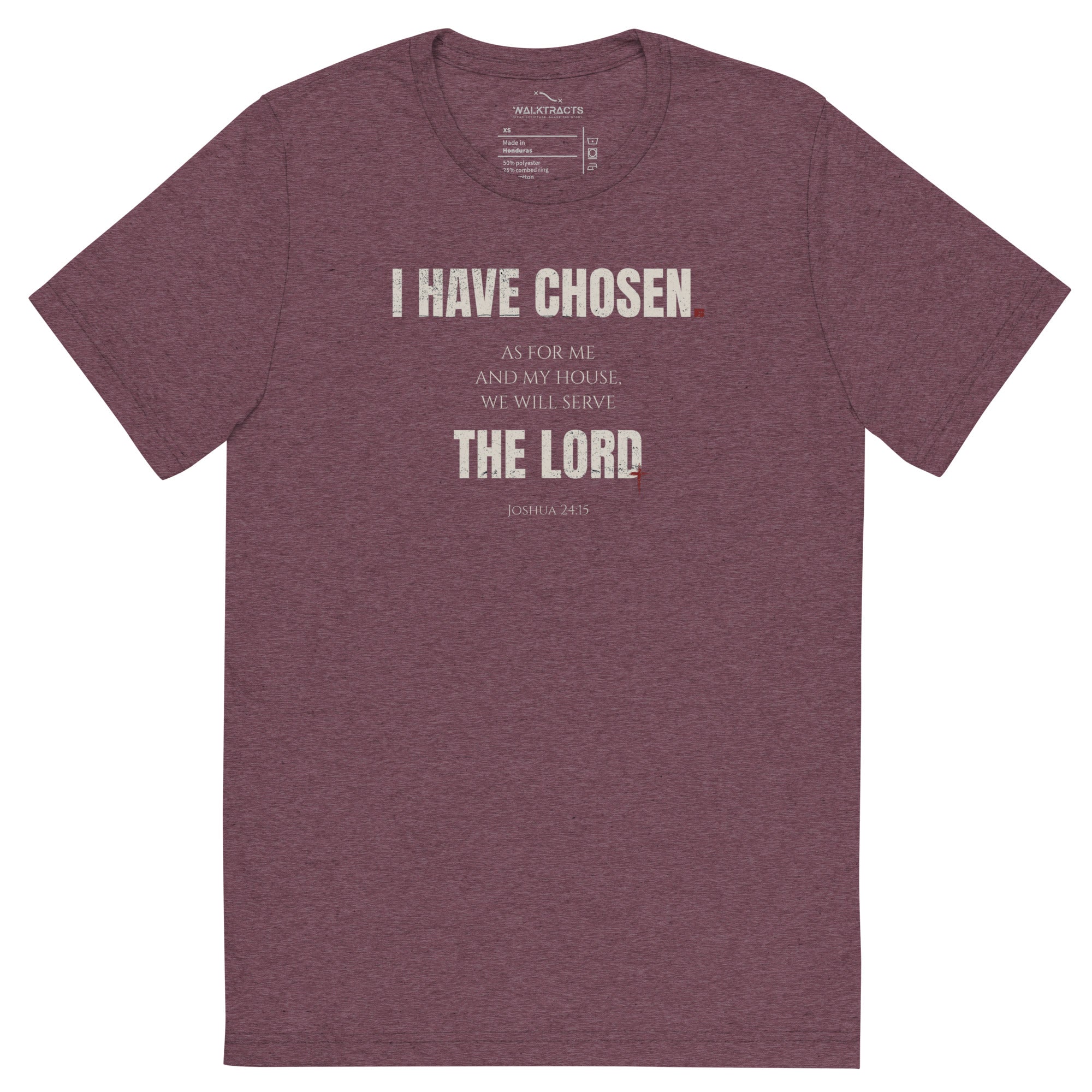 Joshua 24:15 Vintage Fit T-shirt Maroon | As for me and house, we will serve the Lord