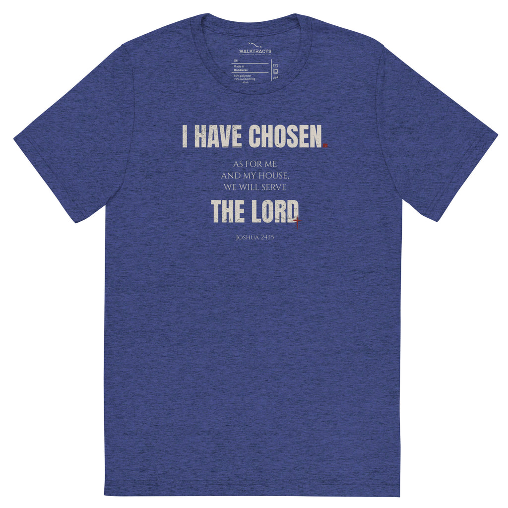 Joshua 24:15 Vintage Fit T-shirt Navy Blue | As for me and house, we will serve the Lord