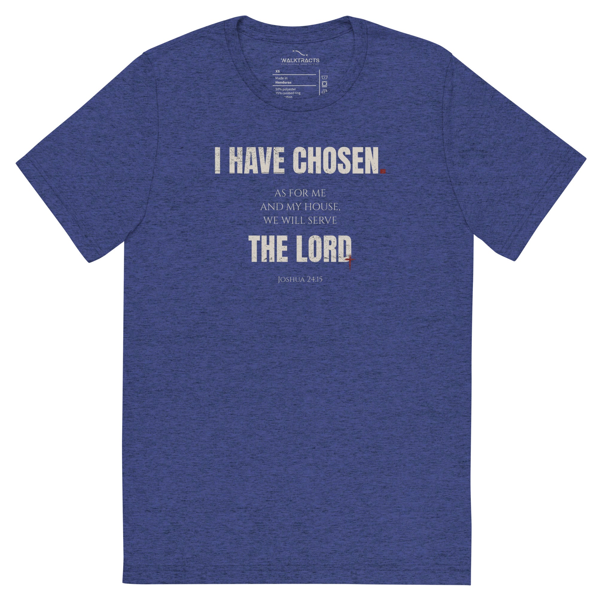 Joshua 24:15 Vintage Fit T-shirt Navy Blue | As for me and house, we will serve the Lord