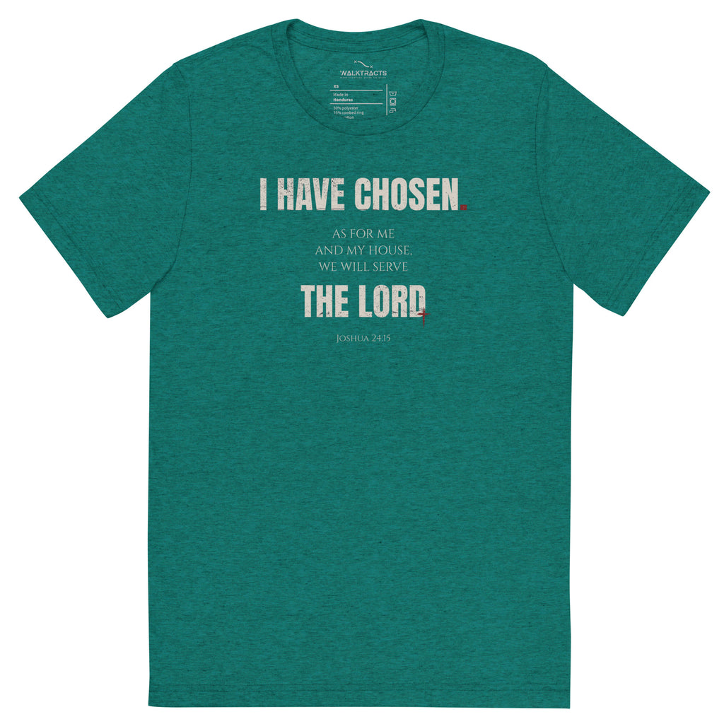 Joshua 24:15 Vintage Fit T-shirt Teal | As for me and house, we will serve the Lord