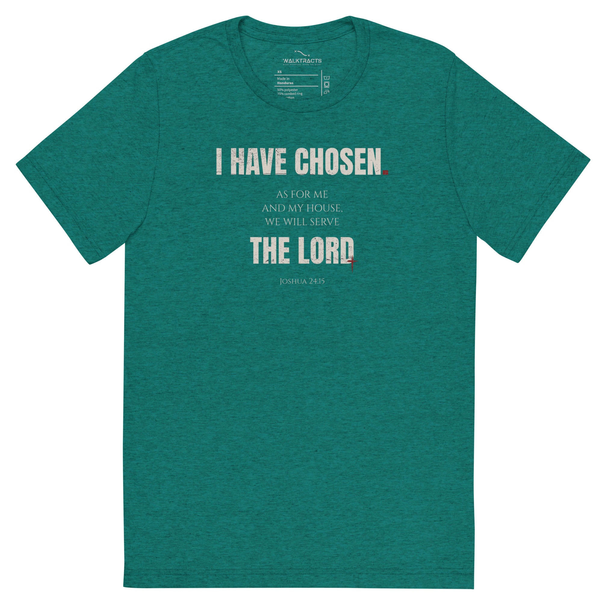 Joshua 24:15 Vintage Fit T-shirt Teal | As for me and house, we will serve the Lord