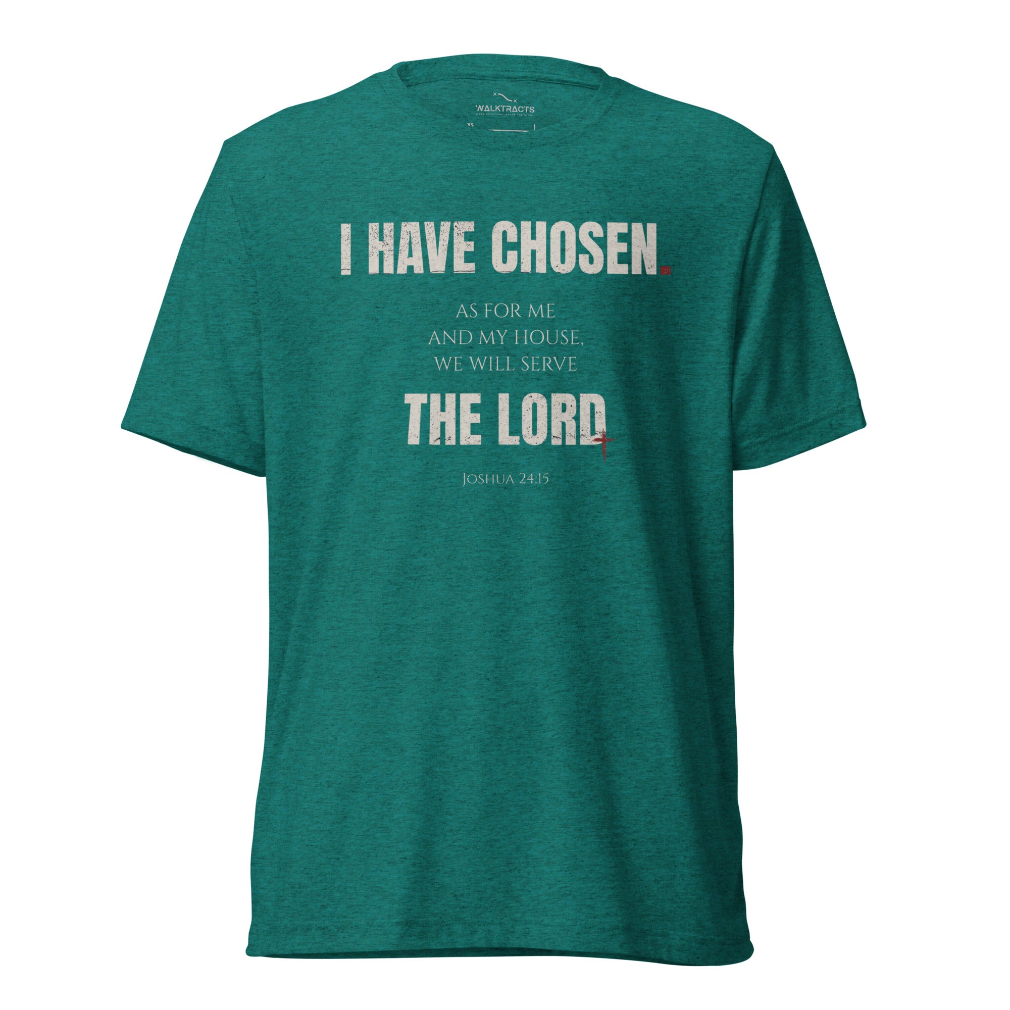 Joshua 24:15 Vintage Fit T-shirt Teal | As for me and house, we will serve the Lord