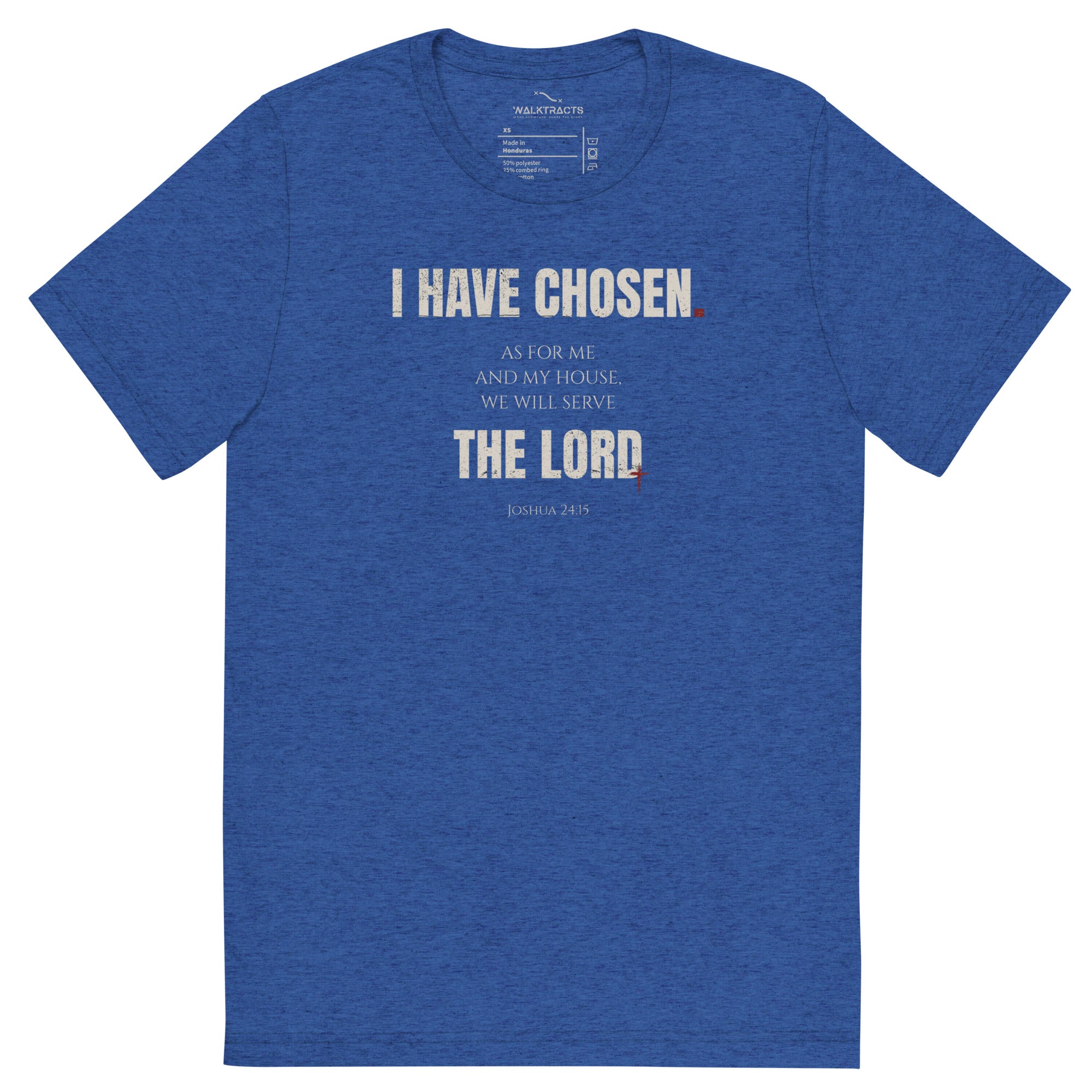 Joshua 24:15 Vintage Fit T-shirt Royal Blue | As for me and house, we will serve the Lord