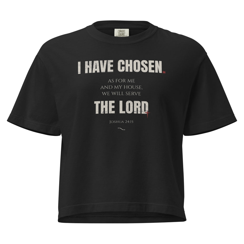 Joshua 24:15 Women's Boxy T-shirt Black | As for me and house, we will serve the Lord