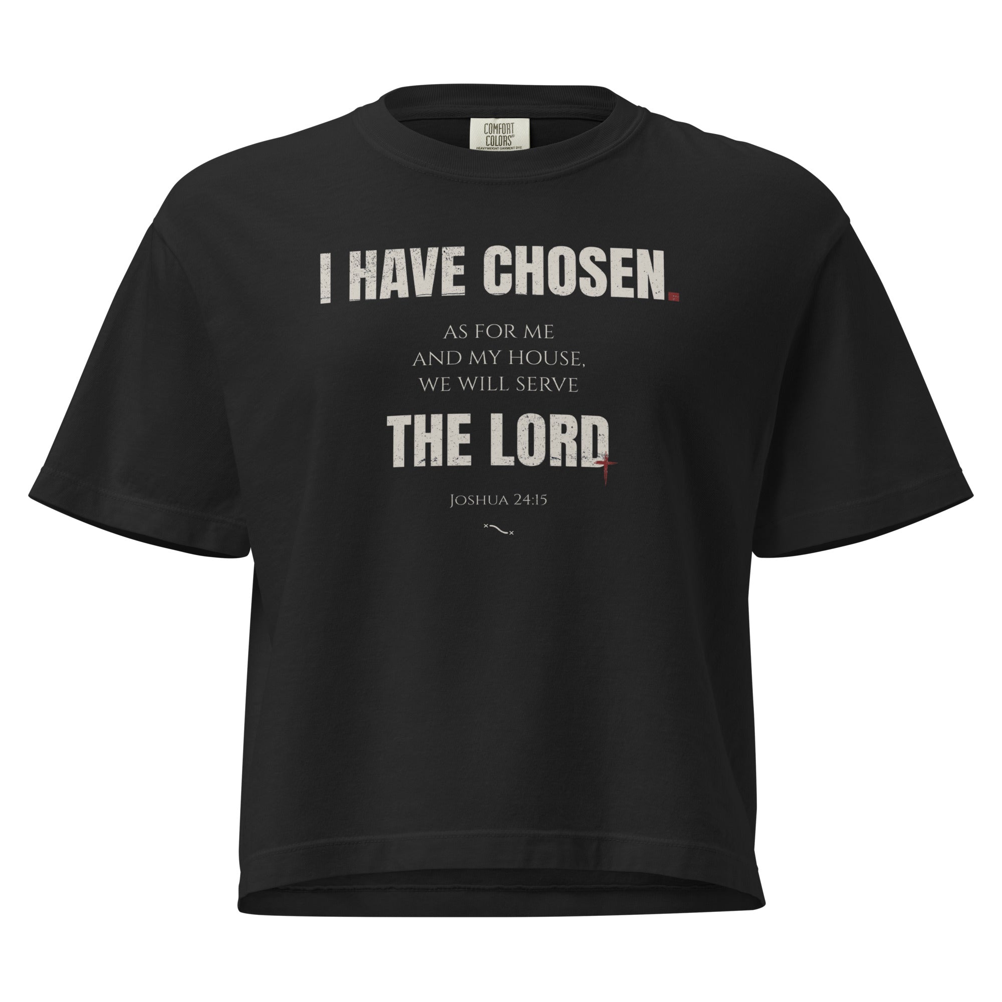 Joshua 24:15 Women's Boxy T-shirt Black | As for me and house, we will serve the Lord