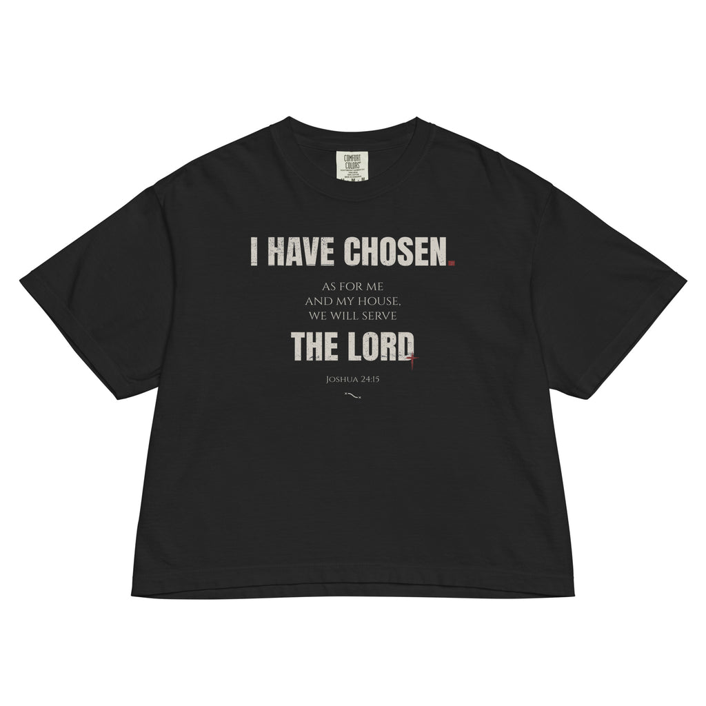 Joshua 24:15 Women's Boxy T-shirt Black | As for me and house, we will serve the Lord