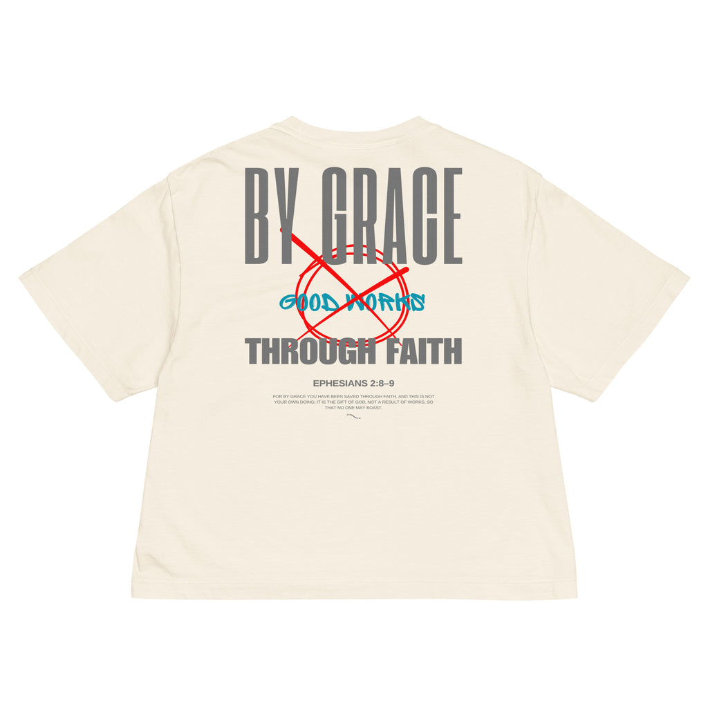 Ephesians 2 T-shirt By Grace Through Faith Women Ivory Back