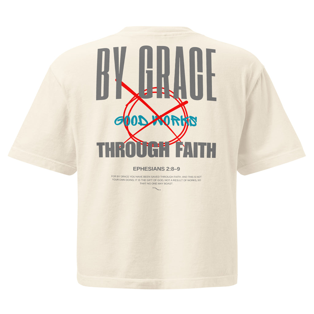 Ephesians 2 T-shirt By Grace Through Faith Women Ivory Back