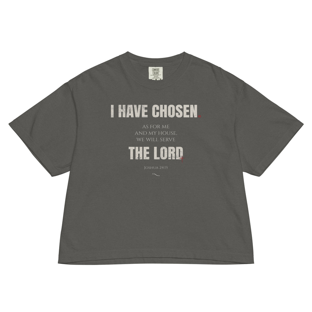 Joshua 24:15 Women's Boxy T-shirt Gray  | As for me and house, we will serve the Lord