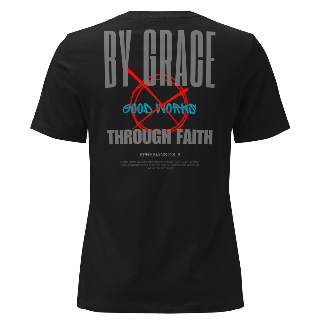 Ephesians 2 By Grace Through Faith women's t-shirt relaxed fit Black 