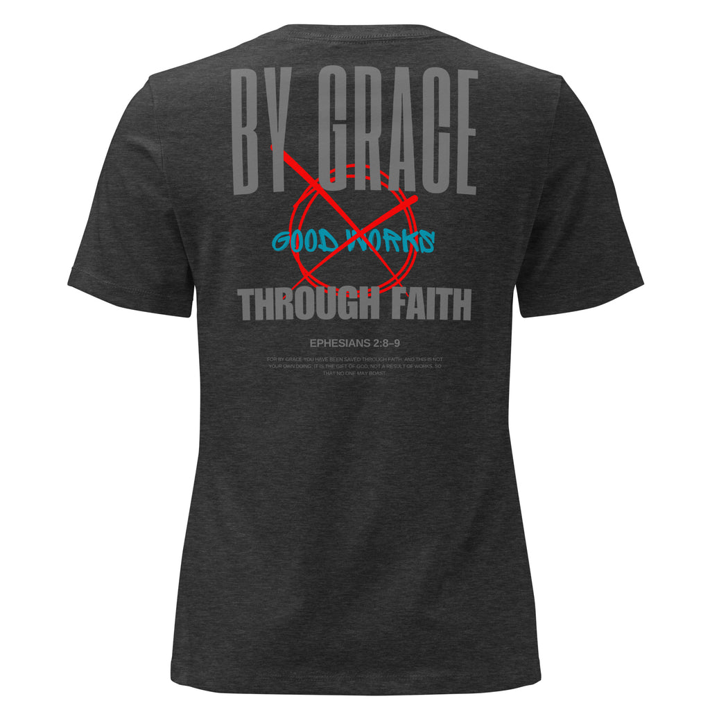 Ephesians 2 By Grace Through Faith women's t-shirt relaxed fit Heather Gray