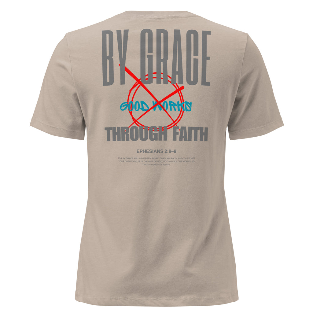 Ephesians 2 By Grace Through Faith women's t-shirt relaxed fit Heather Stone