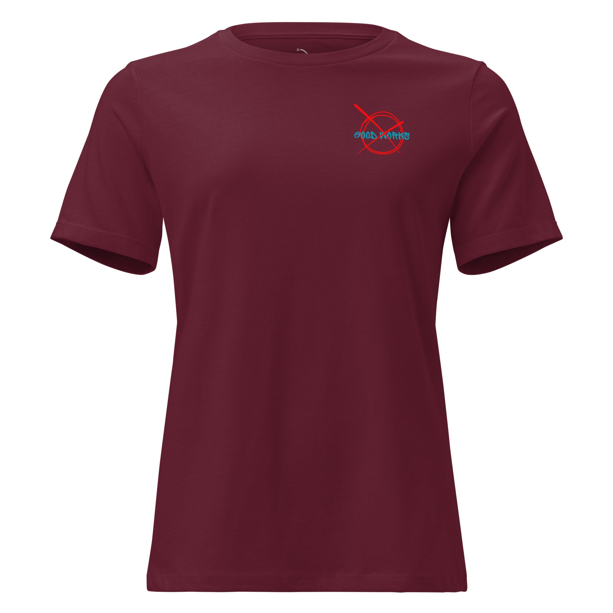 Ephesians 2 By Grace Through Faith women's t-shirt relaxed fit Maroon Front
