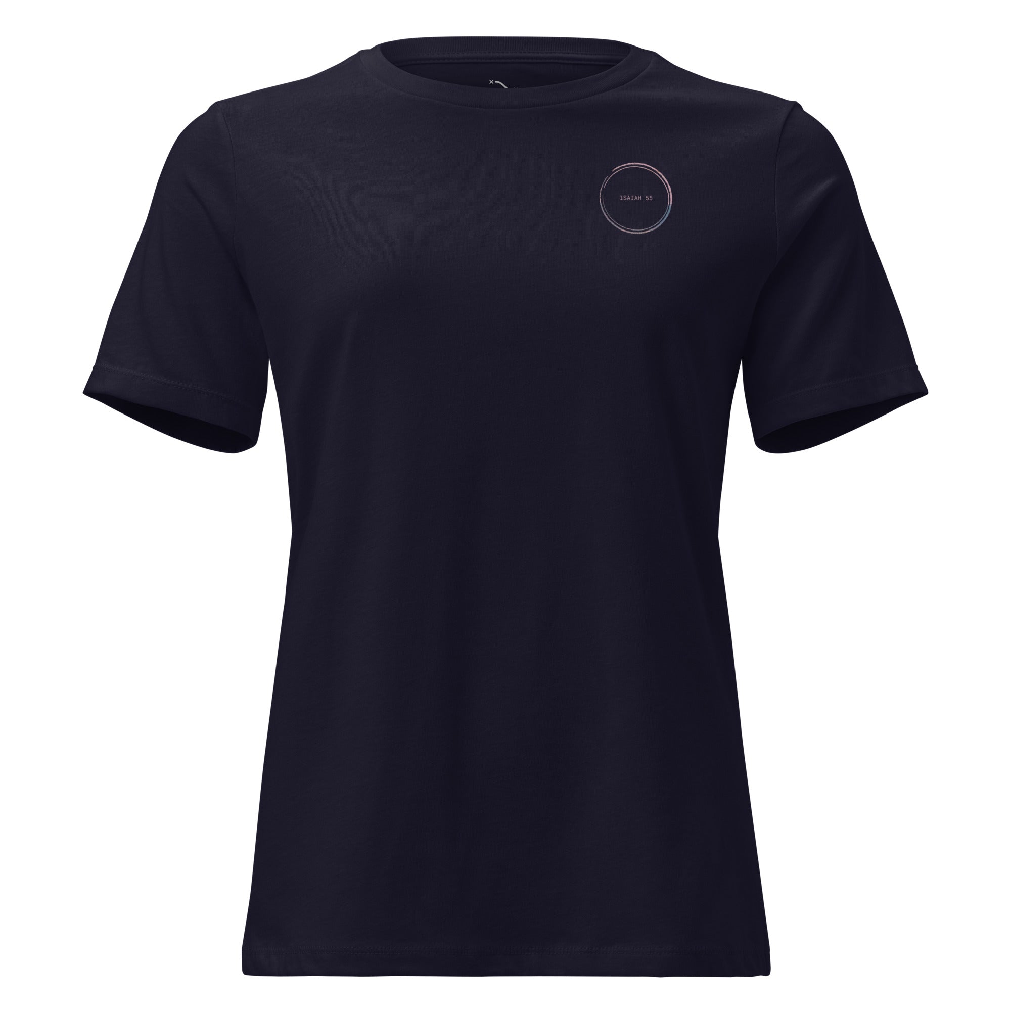 No one is beyond the reach of God's grace Women's T-shirt Isaiah 55  Front Navy